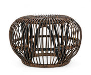 DORADAL brown rattan outdoor coffee table pouf diameter 65x h44 cm