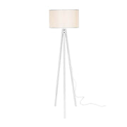 Tripod floor lamp in wood and white fabric RODI 36x h136 cm