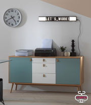 Table lamp in black metal 3x80x10h cm