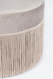 Leilani pouf light gray velvet effect D45 cm