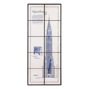 Chrysler building picture in wood and ceramic tiles 43x104x400h cm