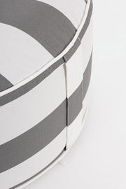White-Grey Inflatable Striped Pouf