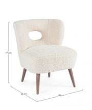 Cortina vintage wood and fabric armchair