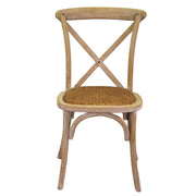 Stackable cross natural wood chair 51x55x46.5 - 89h cm