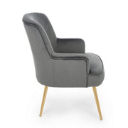 Clelia gray armchair with gold velvet effect