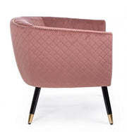 Caitlin upholstered armchair upholstered in antique pink velvet
