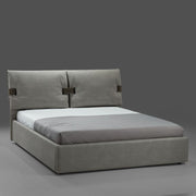 Grenoble container double bed in gray eco-leather