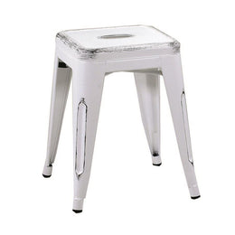 Antique white bristol iron stool cm39x39h45