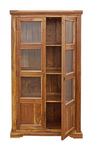 Showcase with 2 brown doors in rustic style wood