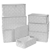 Rectangular white polyester box 1-7 with metal handles cm40x30h21,5