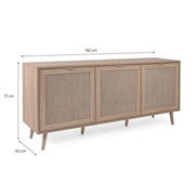 Bali 51A sideboard 3 wicker effect doors