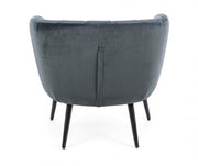 Avril gray metal and velvet armchair