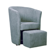 Fabric armchair with removable pouf DJERBA Light Gray 63,5x 62,5x h76 cm