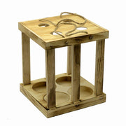 Rustic wooden wine bottle holder cm22,2x22,3h25,5