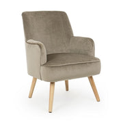 Vintage living room armchair in Tortora velvet ADELINE 60x67x h79 cm