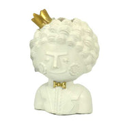 White gold resin vase holder cm10x9h15