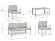 Ivory garden lounge with removable cushions