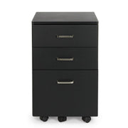 Office chest of drawers in MDF with three drawers Black NADIR 40x44x h65 cm
