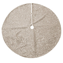 Fabric tree base cover with champagne sequins cm ø90