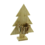 Wooden tree candle holder 1p cm25x7,5h38