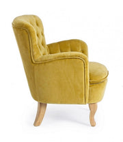 Vintage Orlins armchair in mustard quilted velvet