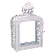 White metal lantern 17x9h30,5 cm