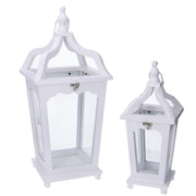 Rectangular white wooden lantern 1-2 cm22,5x22,5h52