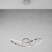 Chandelier suspension metal Polished Chrome LED integrated 68x24x h 150 cm