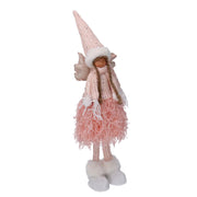 Pink fabric led angel cm15x12h65