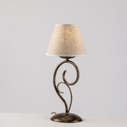 Vienna Brown Gold table lamp one light fabric effect lampshade 16x h38 cm