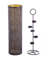 Icelyn Black-Gold 5-Piece Tealight Set