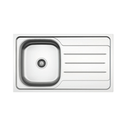 Built-in kitchen sink MP861VDX steel 86x50 cm with right bowl and drainer