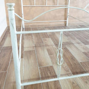 Wrought iron double bed with white gold footboard PRIMULA 130x202x h127cm