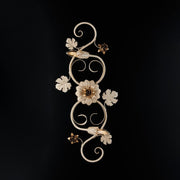 Ceiling lamp in iron ivory with rose gold decape two lights 73x2x h17 cm