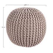 Woven dove gray pouf furnish design cm 50