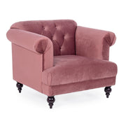 Blossom classic armchair with antique pink velvet effect 97x82x78h cm