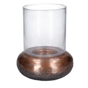 Round bronze metal candle holder 1p cmø18/24h29