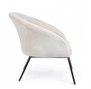 Aiko Velvet white velvet metal armchair 80 x 76 x 75 cm
