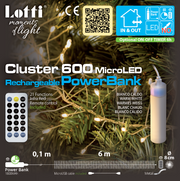 Cluster 6m M-P18 600 MicroLED Telec. IR 21F Christmas Lights
