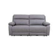Seville maxi 2-seater sofa with double electric recliner in light gray nubuck