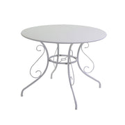 Old milk white aluminum table 95 cm