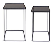 Set of 2 Zeina rectangular black steel coffee tables