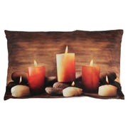 Brown LED candle fabric cushion cm30x50