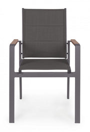 Kubik Anthracite Chair With Armrests In Aluminum