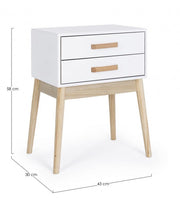 ORDINARY white chest of drawers 2 drawers 58h cm