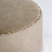 Pouf in dove gray velvet LUCILLA diameter 35x h40 cm