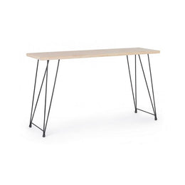 Steel console with wooden top DISTRICT 140x39x h79 cm
