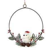 Metal bird garland red cm16x7x16