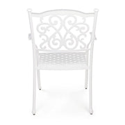 Ivrea white outdoor chair with armrest