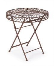 Melanie rustic brown metal table